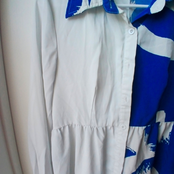 SHEIN Blue and White Dress Size Medium - Picture 1 of 6
